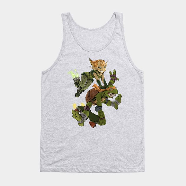 TMNT Mikey and Neutrino Kala Tank Top by markodjeska